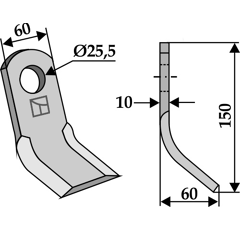 Fléau 150 mm pour broyeur AGRIMASTER 3000106 adaptable