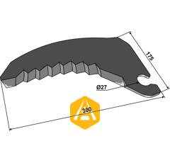 Lame pour presse à balle KRONE 275.995.1 adaptable - Blacksteel©