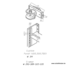 Zugmaul automatisch,W= 311 S30, Ø 32 mm Bolzen, Schwarz     