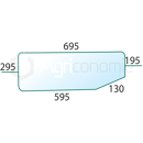 Vitre arrière pour machine agricole CASE IH 82000485 adaptable