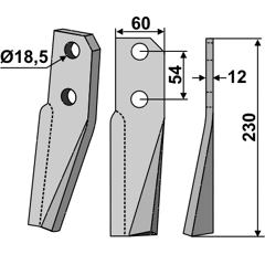 Fräsmesser - rechts KUH15R Kuhn Nachbau