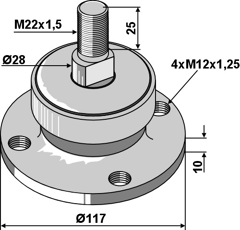 Palier pour déchaumeur MASCHIO GASPARDO F06160015R adaptable - BlackSteel©