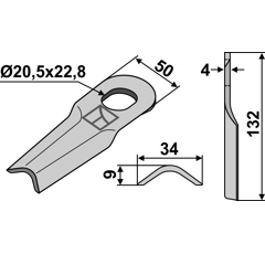 Couteau bombé pour faucheuse JF-STOLL 1380.0013 adaptable - BlackSteel©