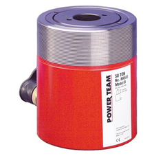 Hohlkolbenzylinder RH-Reihe, einfachwirkend mit Federrückzug  Hubkraft 10 to., 63,5 mm Hub, Aussen Ø 76,2 mm,Bauhöhe eingefahren 134,9 mm,Arbeitsdruck max. 700bar SPX Power RH102