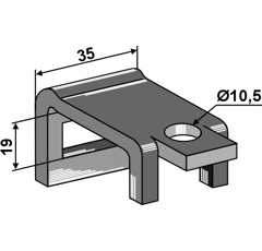 Bride de fixation pour dent 35 x 15 mm adapt. BlackSteel©