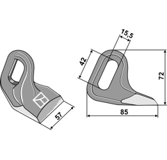 Marteau pour broyeur BOMFORD 02.902.01 adaptable