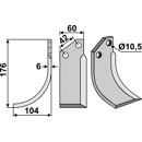 Fräsmesser Links 176 x 60 Goldoni Nachbau