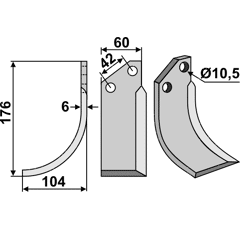 Fräsmesser Links 176 x 60 Goldoni Nachbau