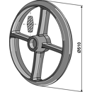 Roue cambridge Ø 510 mm pour rouleau adaptable - BlackSteel©