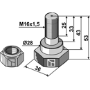 Schraube M16x1,5 x 43 für Mulcher Nachbau  