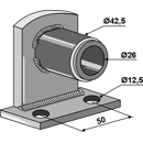 Palier de bride 90° entretoise emboîté adaptable BlackSteel©