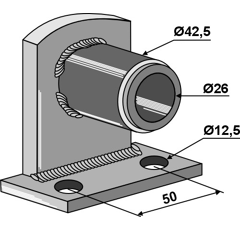Palier de bride 90° entretoise emboîté adaptable 