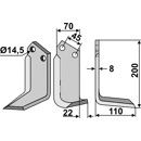 Fräsmesser, rechte Ausführung MAL07R Maletti Nachbau