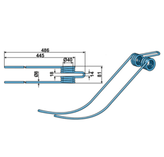 Diente para hileradora DEUTZ-FAHR 06580259 adaptable - BlackSteel©