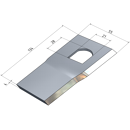 KM-Klinge links 134x55x4 mm LochØ: 28x21 mm 13800046N JF-Stoll Nachbau 