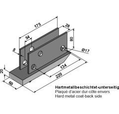 Talon SPROSSER 220 mm para arado RABE adaptable
