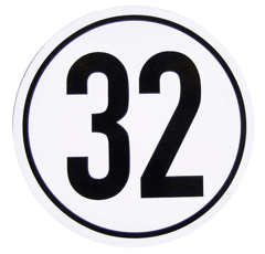Panneau limitation de vitesse 32 km/h feuille autocollante
