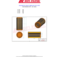 Filtre à air primaire adaptable HIFI FILTER SA16443
