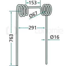 Peigne 763 mm pour semoir adaptable