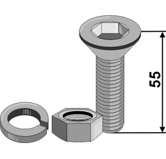 Boulon à 6 pans creux M12 x 1,75 mm adaptable - BlackSteel©
