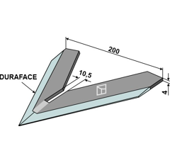 Hackschar 200mm - DURAFACE - Kverneland A164222200 - Mehrere Marken