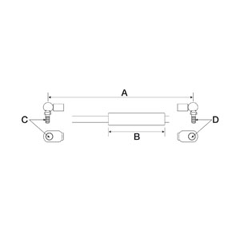 Vérin à gaz double effet 4 - 5 - 6'' pour tonne à lisier