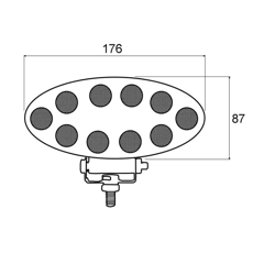 Phare de travail Ovale 10 LED 12-24V 40W 4000 lumens