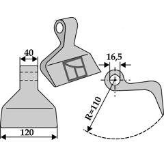 Marteau pour broyeur BOMFORD 42464.01 adaptable