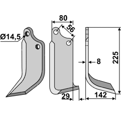 Fräsmesser - rechts MAS03R Maschio by Muzzi