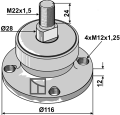 Lager - M22x1,5 - Stärke 12 - Außendurchmesser 116 - Mehrere Marken