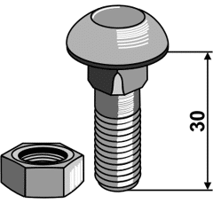 Schraube - M12 x 1,75 x 30 10.9 3011805N Lemken Nachbau