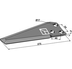 Couteau pour broyeur MC CONNEL 1900100 adaptable - Blacksteel©