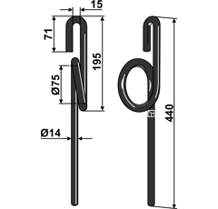 Striegelzinken Ø14mm - NA12354 | Moreau - Nachbau