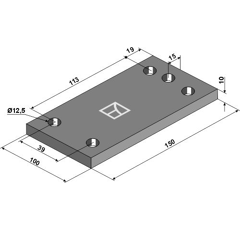 Plaque 150 x 10 x 100 mm adaptable