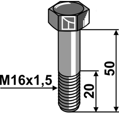 Schraube M16x1,5 für Mulcher BUCHER Nachbau  