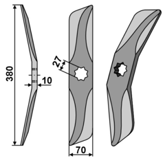 Couteau de herses à bêches rotatives G adapt. BlackSteel©