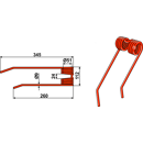 Dent droite de fenaison pour faneuse STOLL 1433-0200 adaptable - BlackSteel©