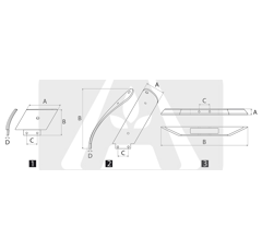Contre-lame droite pour lame 600 mm adaptable