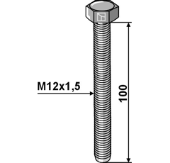 Schraube M12x1,5 - Verzinkt - 8.8 - Länge 100