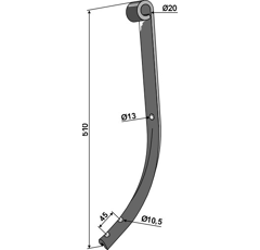Dent pour vibroculteur KVERNELAND KW111099066 adaptable - Blacksteel©