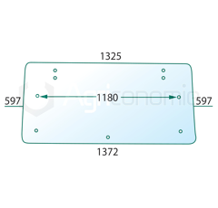 Heckscheibe grün für Landmaschine FIAT 5130388 Nachbau