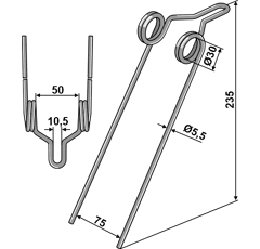 Striegelzinken Ø5,5mm - 32318560 | Thyregod - Nachbau