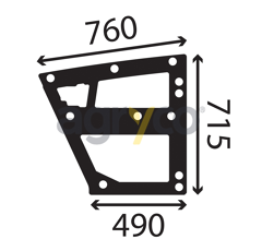 Vitre de porte inférieure - gauche - plate - claire pour téléscopique MERLO 095260U adaptable