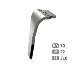 Dent de herse rotative Gauche 3 trous, plaquettes carbure triangulaire ALPEGO MKOA00454 adaptable