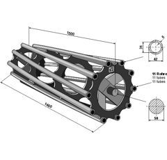Rouleau tube pour rouleau packer 1500 mm adaptable - BlackSteel©