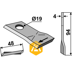 Couteau pour faucheuse BCS TRACTORS 58031192 adaptable - Blacksteel©