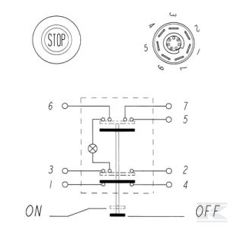 Bouton poussoir arrêt moteur pour machine agricole CASE IH 04120766 adaptable