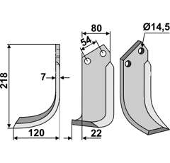 Fräsmesser Links 218 x 80 Dondi Nachbau