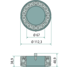 Feu arrière rond LED pour tracteur DEUTZ-FAHR 2.8059.531.0 adaptable