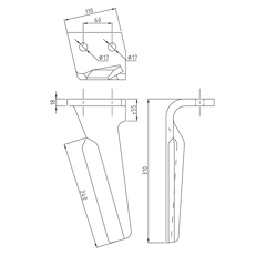 Dent de herse rotative gauche ALPEGO D07401A adaptable